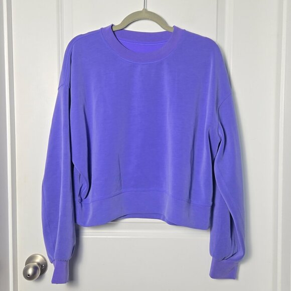 Lululemon Perfectly Oversized Cropped Crew *Softstreme - 8 Charged Indigo - Picture 3 of 5